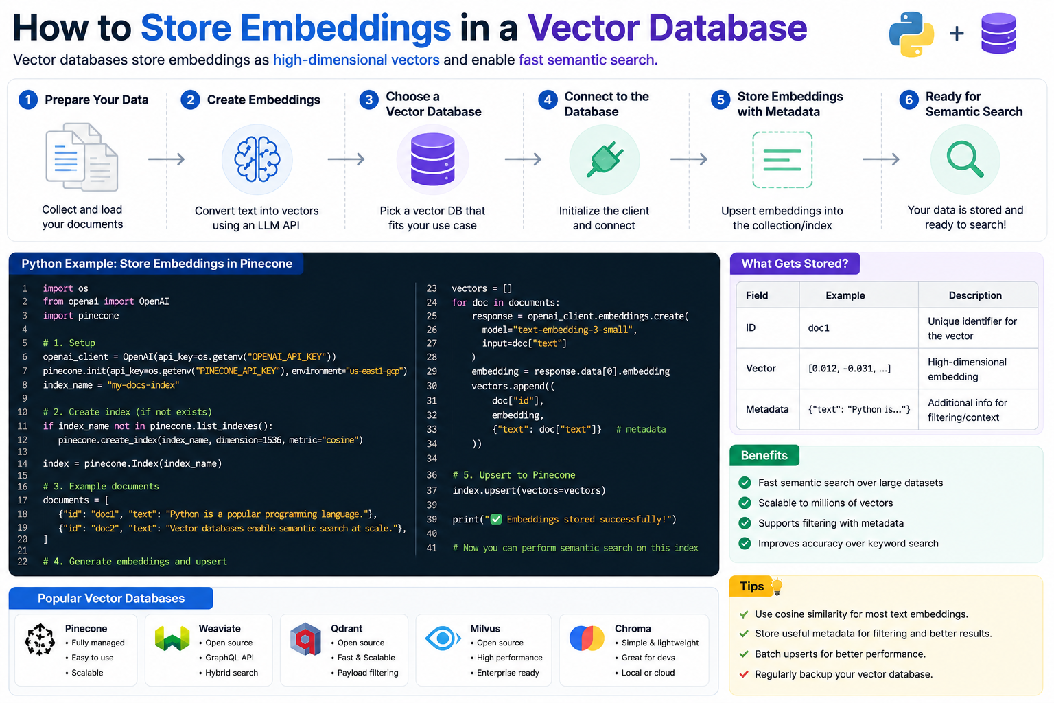 Store embeddings in a vector database using PostgreSQL and pgvector