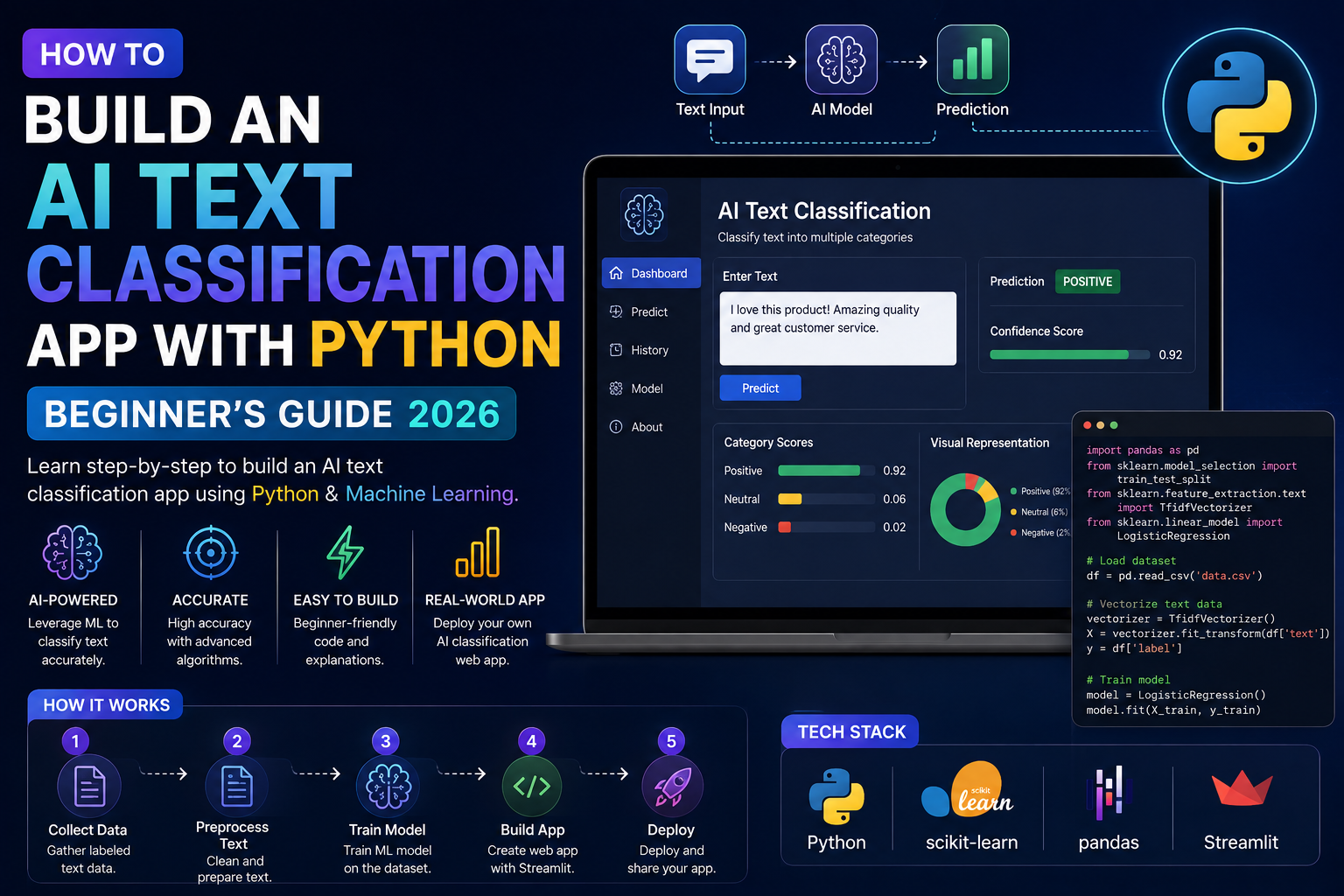 How to Build an AI Text Classification App With Python: Beginner’s Guide 2026