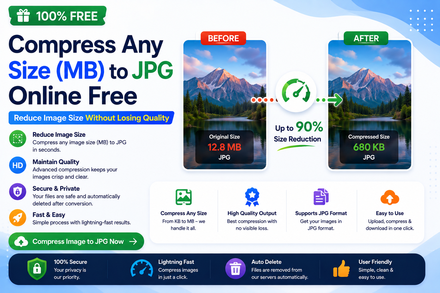 Compress Images to JPG online with a free image compressor