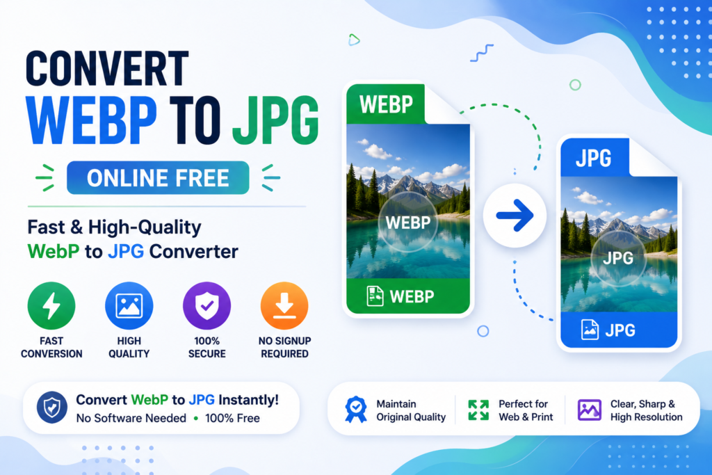 "WebP to JPG converter interface showing a WebP image converted into a JPG file.