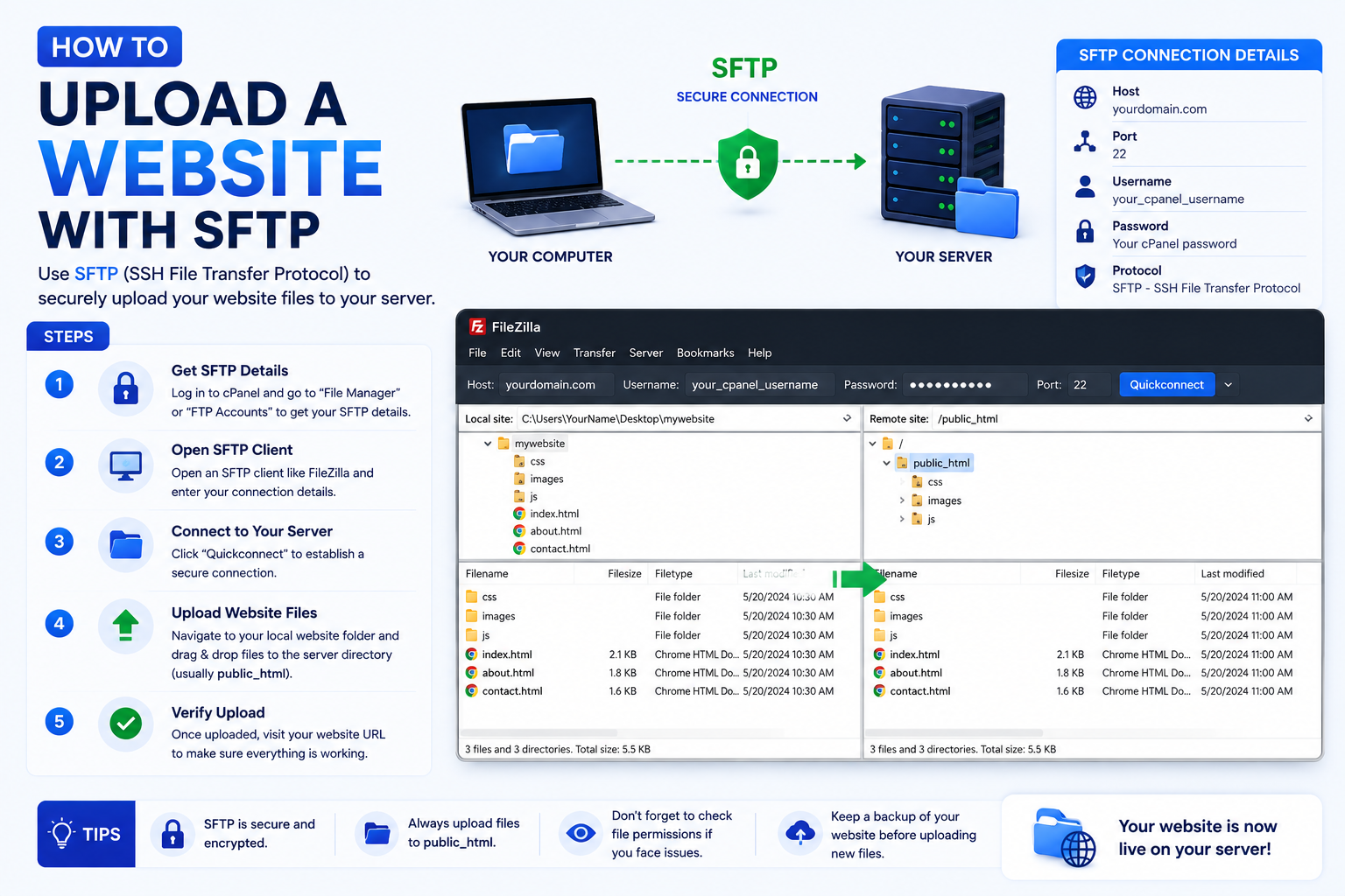 How to Upload a Website With SFTP